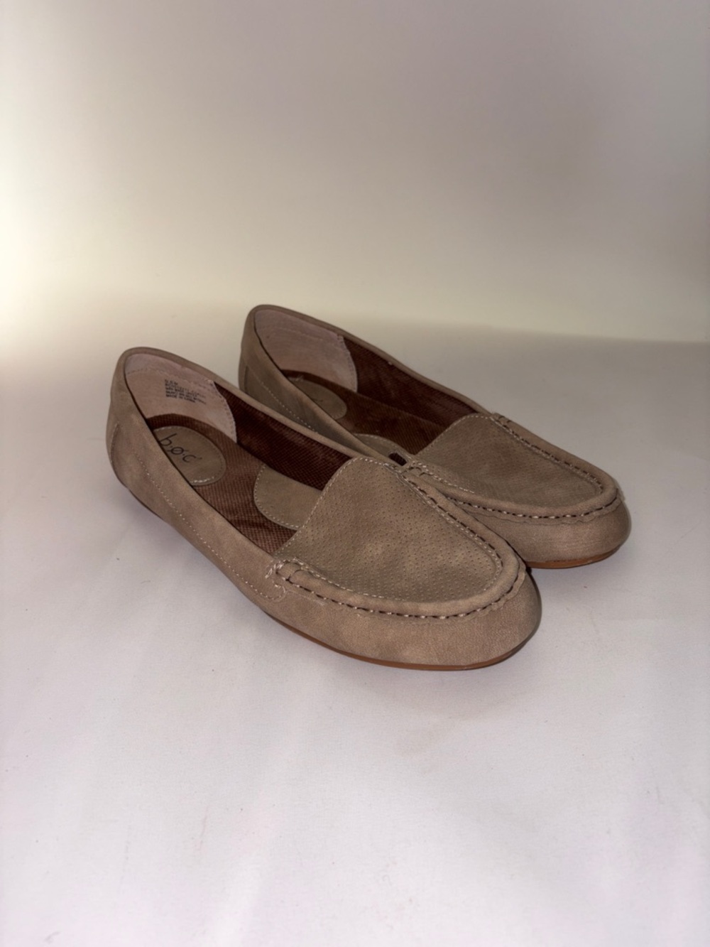 b.o.c. Jana Taupe Suede Slip-On Loafers Size 9.5